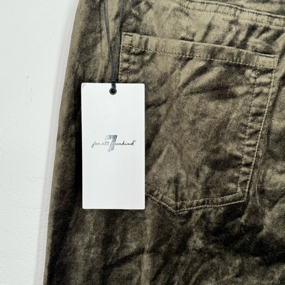 NWT 7 For All Mankind Green Velvet Button Front High Rise Pants Women’s Size 29 - Picture 8 of 13